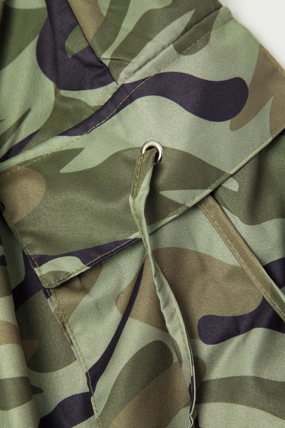 Camo Print Gathered Cargo Midi Skirt sold by Micas product image thumbnail 5