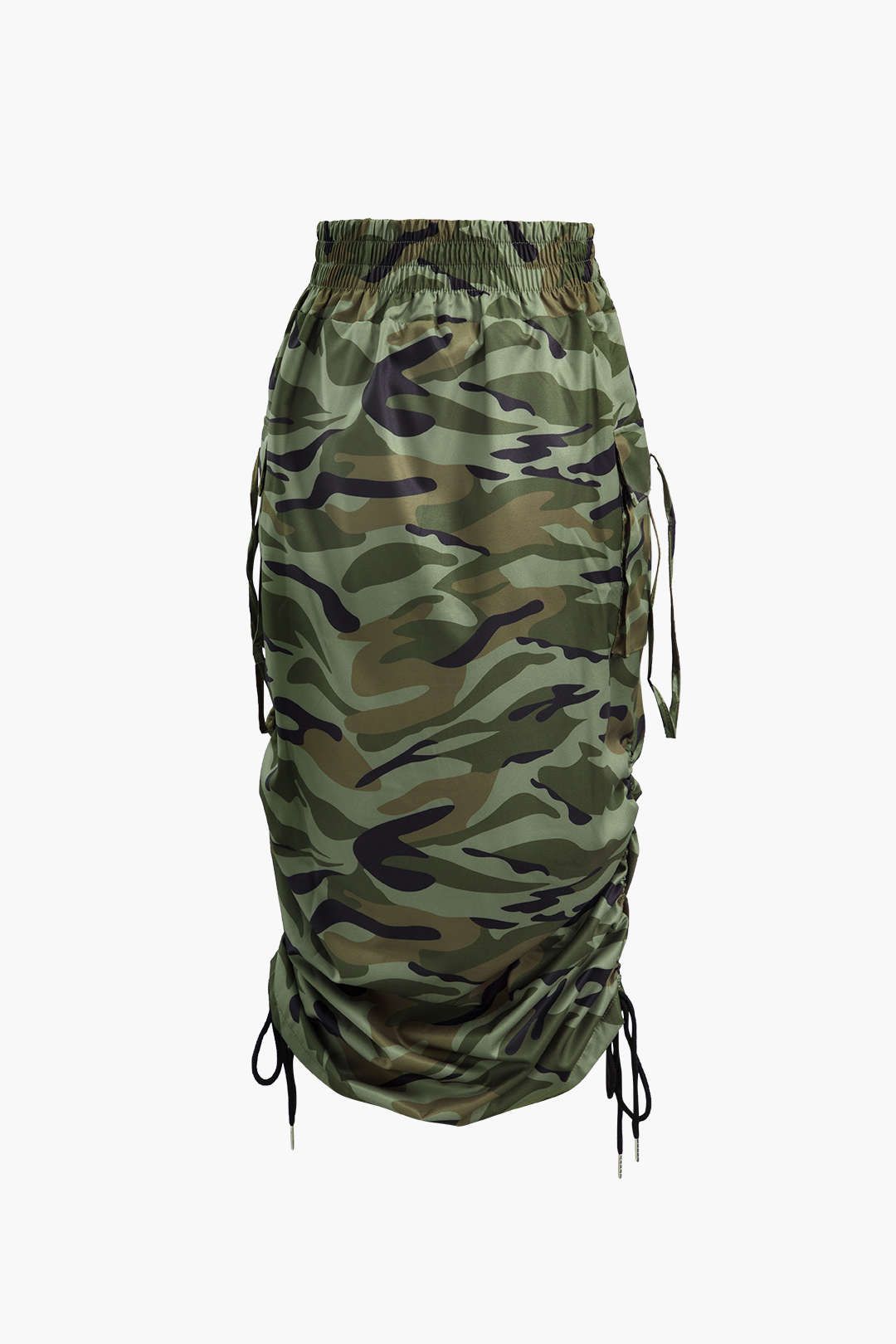 Camo Print Gathered Cargo Midi Skirt sold by Micas product image thumbnail 2