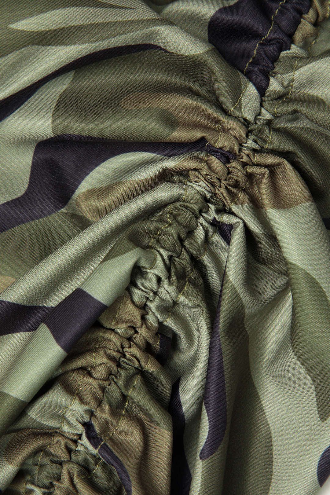 Camo Print Gathered Cargo Midi Skirt sold by Micas product image thumbnail 4