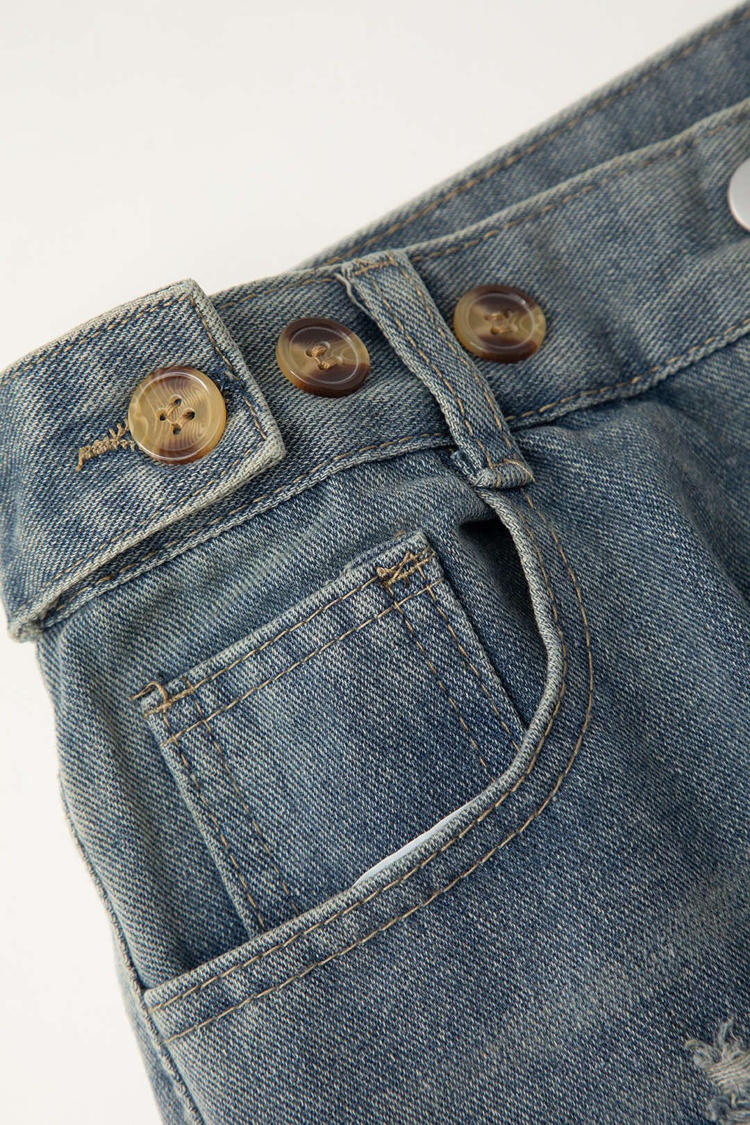 High Waisted Destroyed Straight Leg Jeans sold by Micas product image thumbnail 3