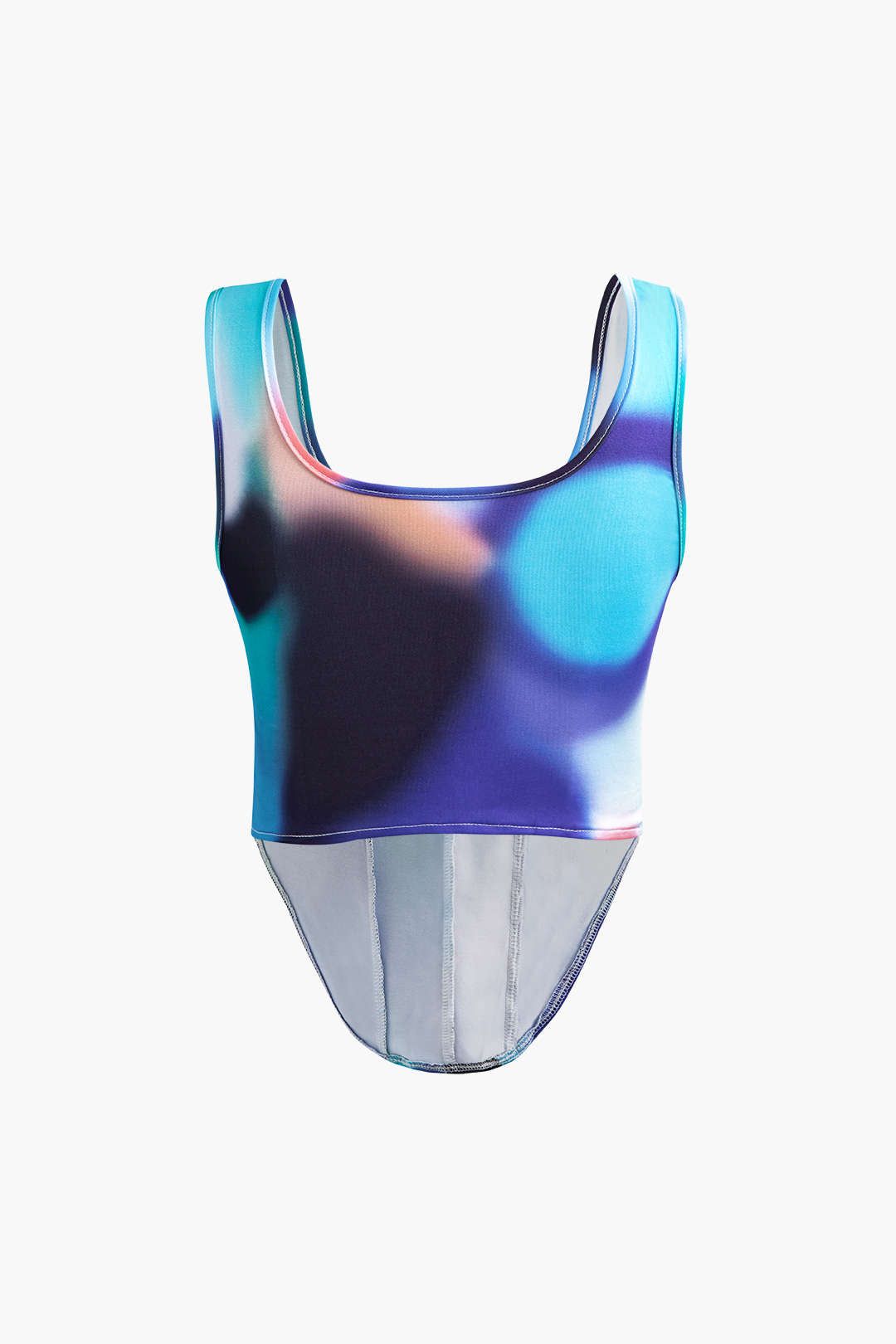 Tie Dye Square Neck Corset Top And Side Slit Midi Skirt Set sold by Micas product image thumbnail 4