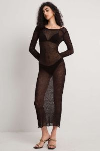 Backless Open Knit Long Sleeve Maxi Dress sold by Micas