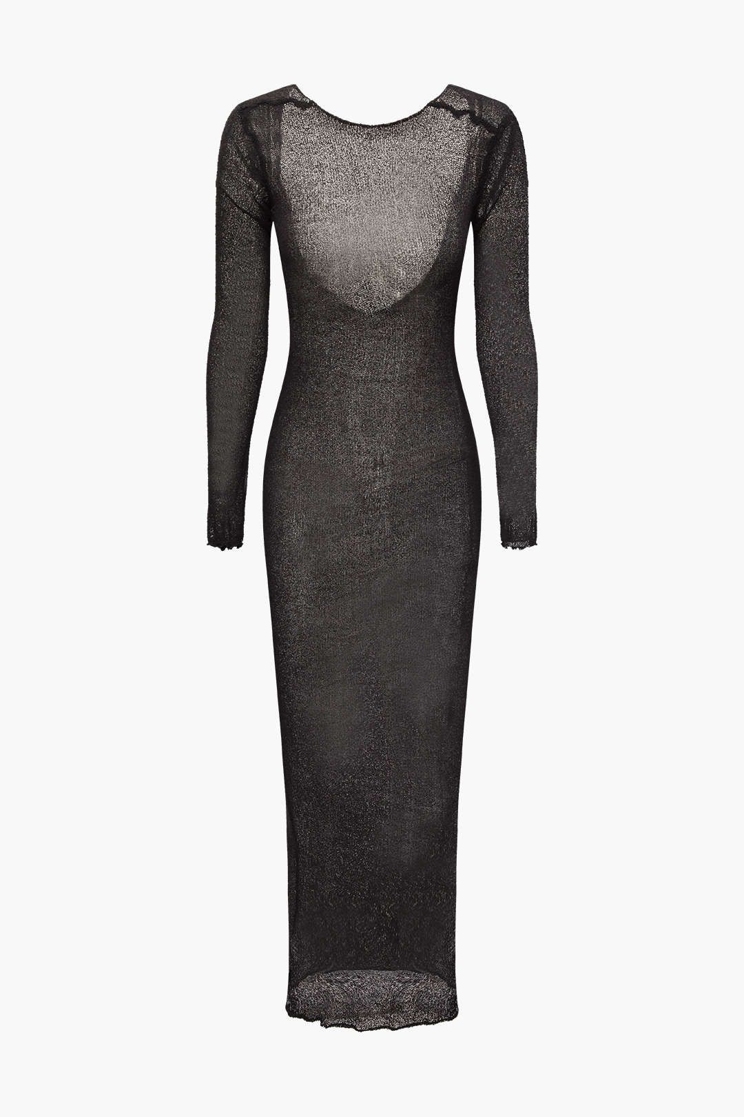 Backless Open Knit Long Sleeve Maxi Dress sold by Micas product image thumbnail 3
