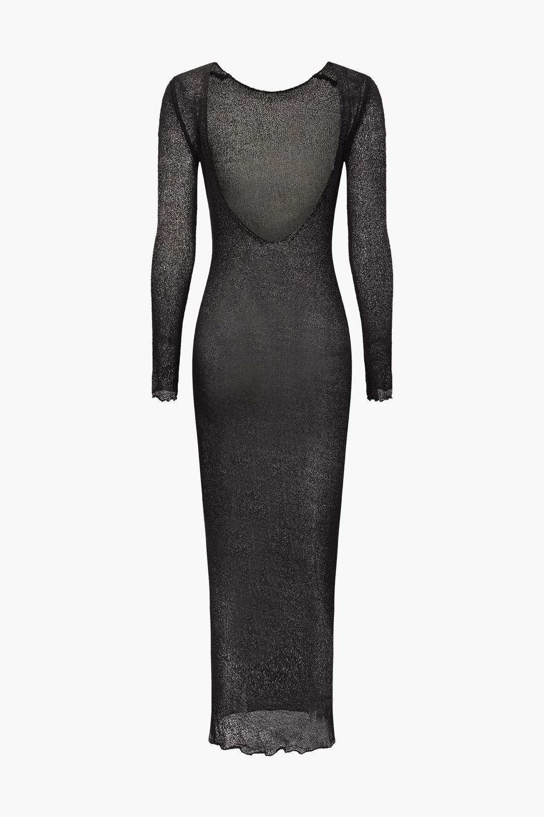 Backless Open Knit Long Sleeve Maxi Dress sold by Micas product image thumbnail 4