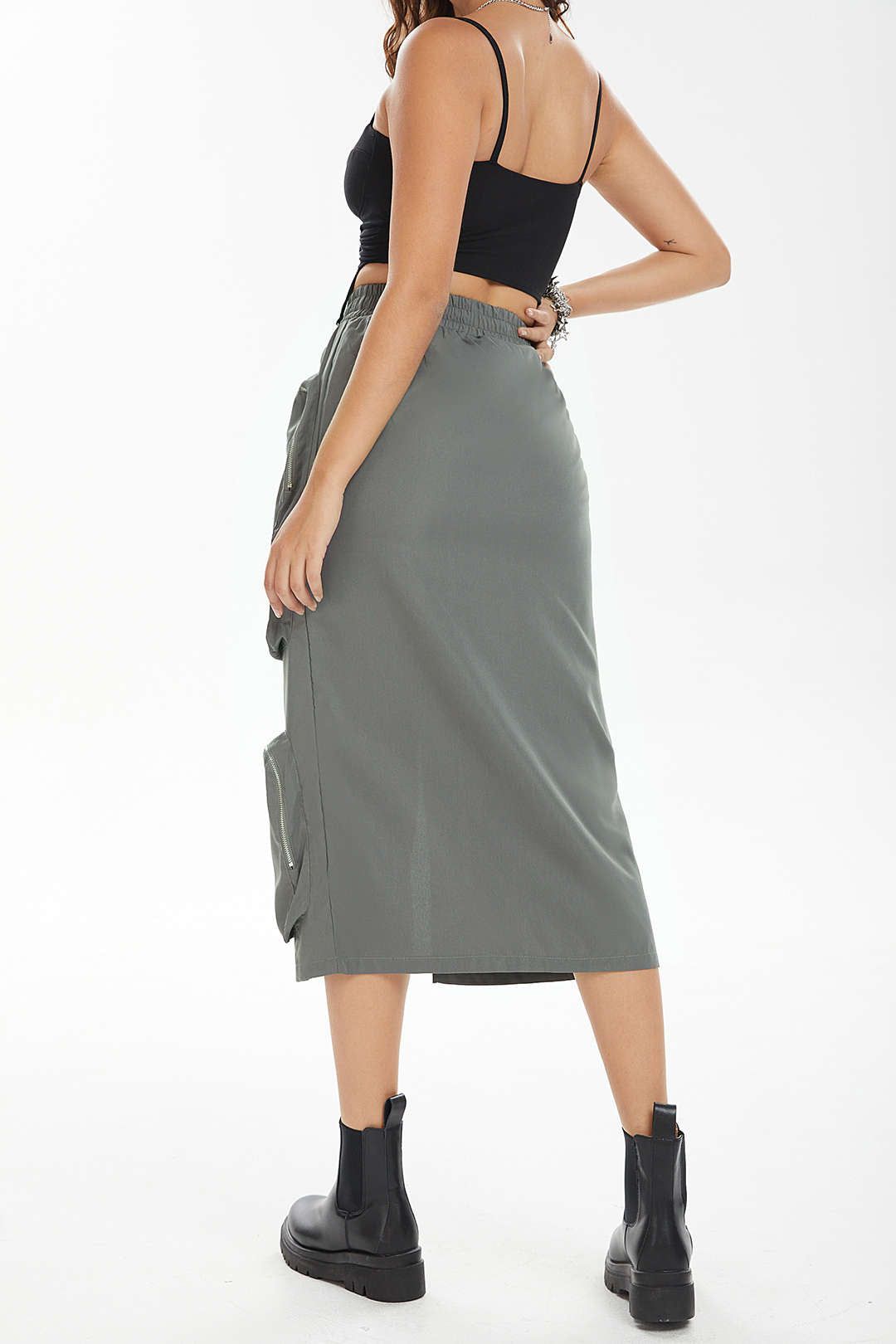 Cargo Pocket Slit Baggy Skirt sold by Micas product image thumbnail 4