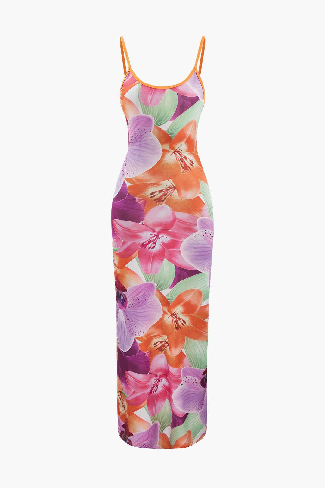 Floral Print Back Slit Maxi Dress sold by Micas