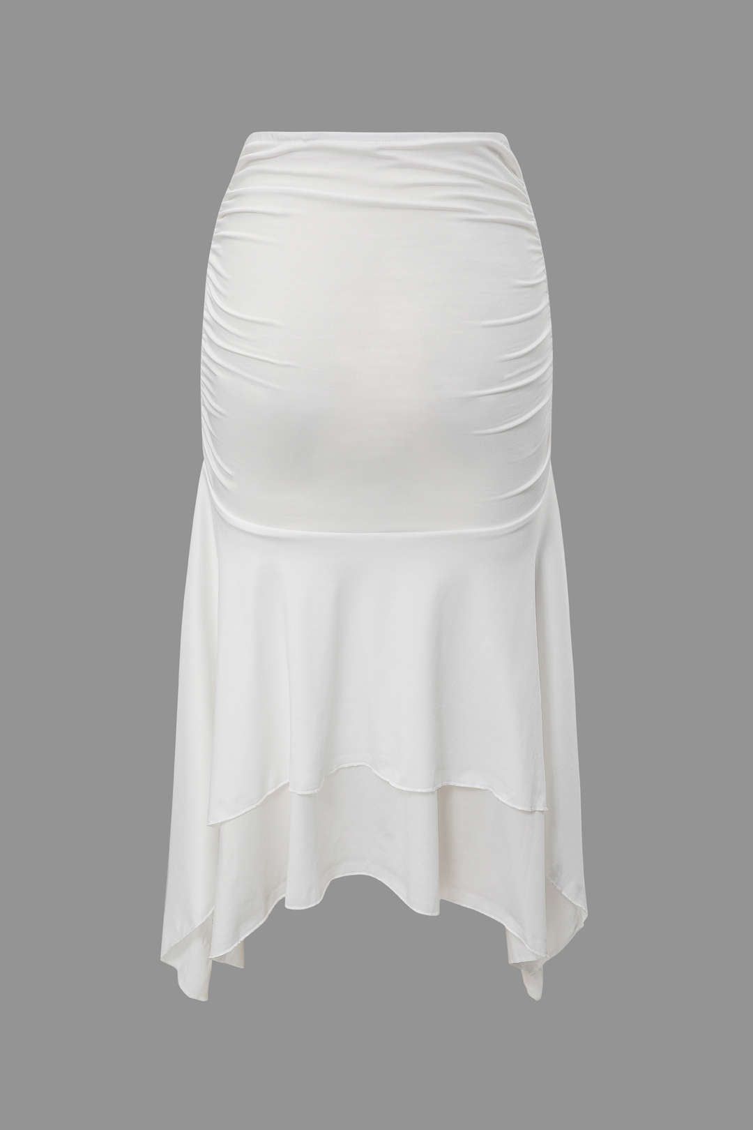 Asymmetric Ruffle Ruched Slit Skirt sold by Micas product image thumbnail 3