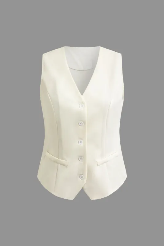 Solid V-neck Tank Top sold by Micas