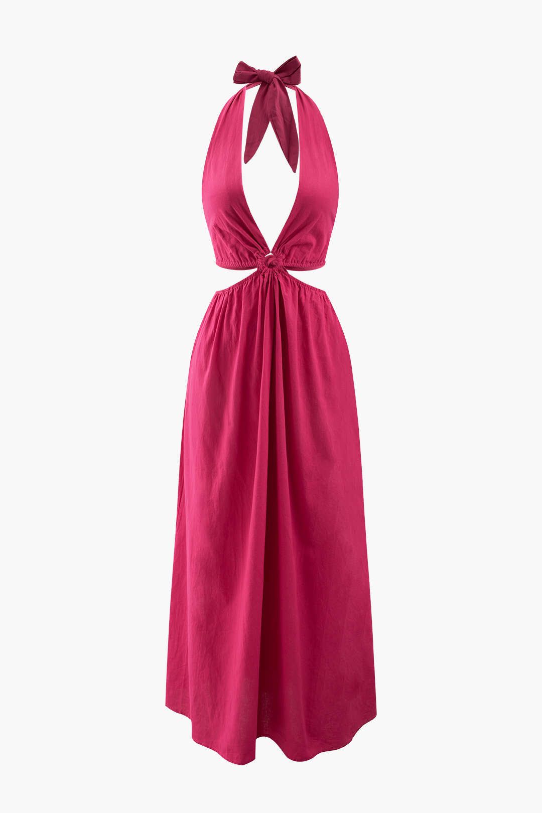 Knot Back Cut Out Halter Maxi Dress sold by Micas