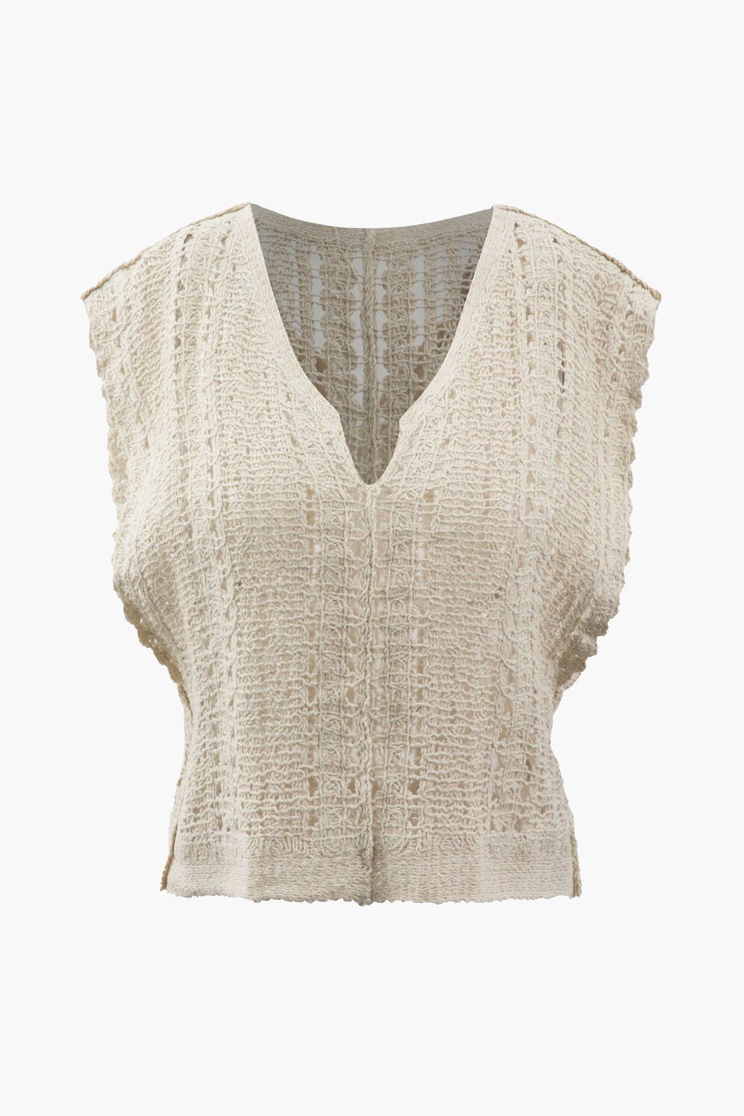 V-neck Crochet Knit Sleeveless Top sold by Micas