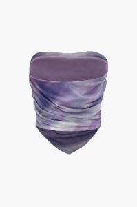 Tie Dye Ruched Mesh Tube Top sold by Micas