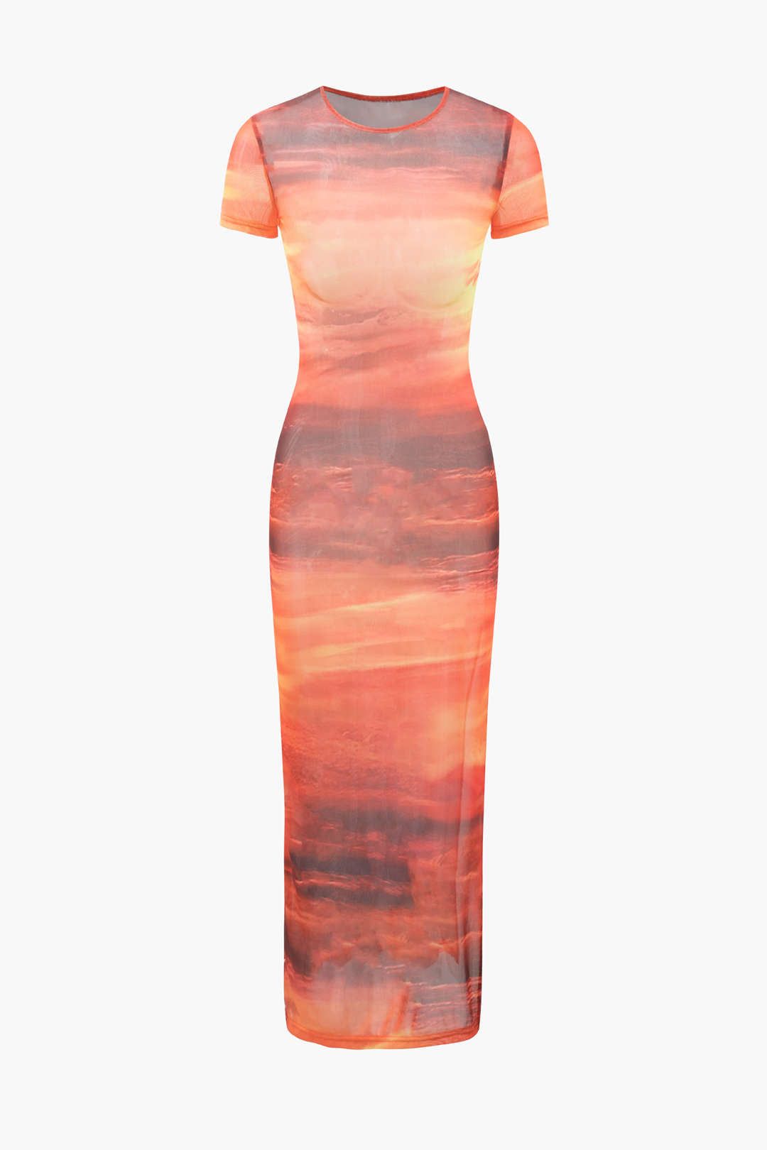 Tie Dye Mesh Short Sleeve Maxi Dress sold by Micas