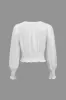 Basic Solid Twist V-Neck Long-Sleeve Shirt sold by Micas