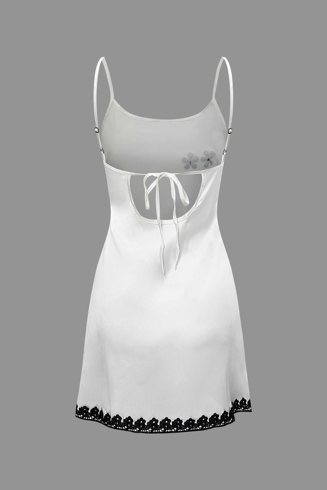 Floral Embroidery Tie Back Split Mini Dress sold by Micas product image thumbnail 2