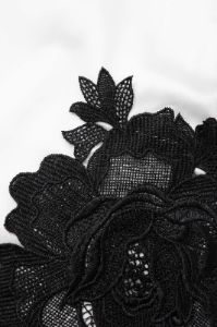 Floral Embroidery Tie Back Split Mini Dress sold by Micas