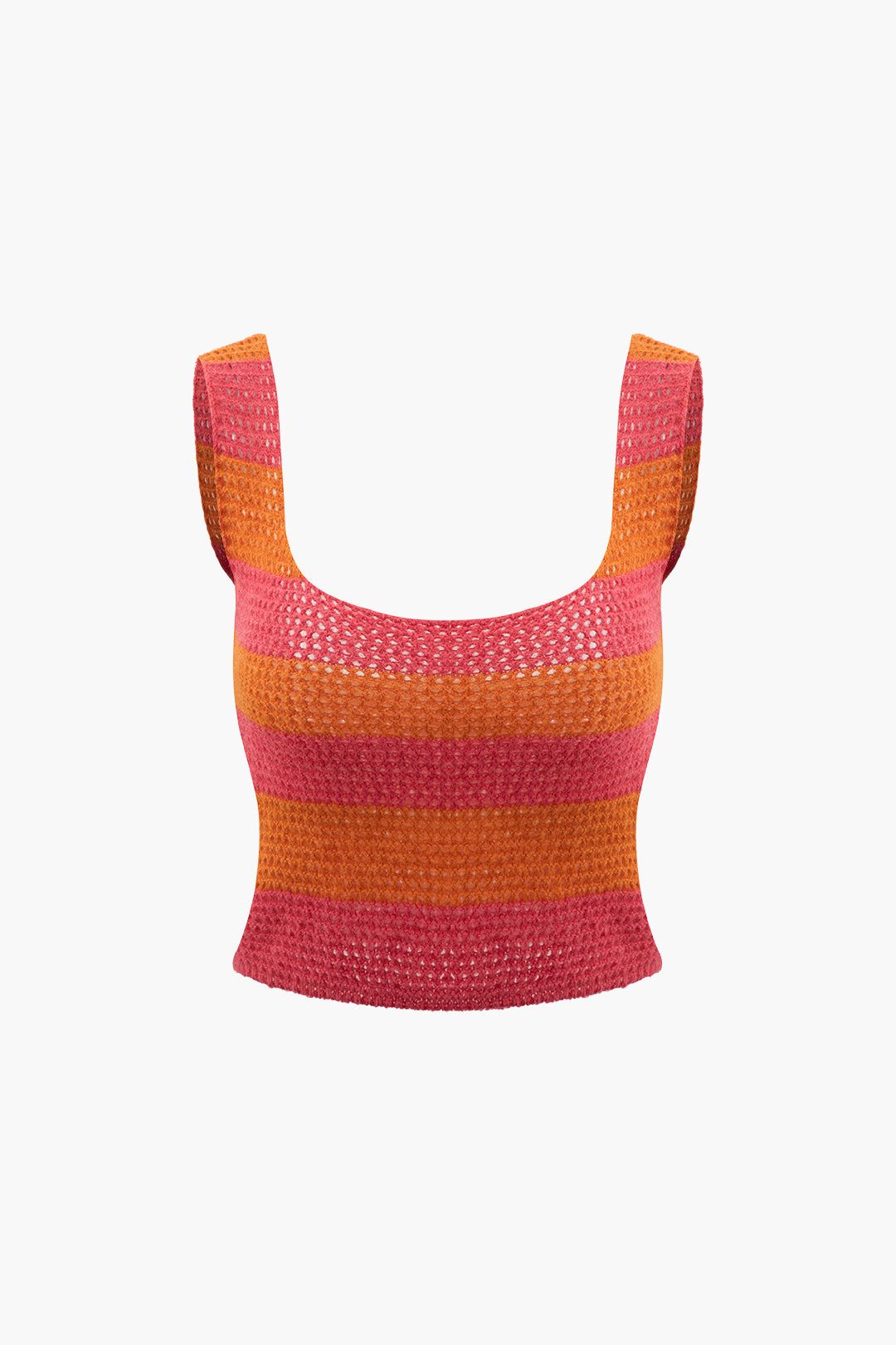 Stripe Square Neck Knit Tank Top sold by Micas