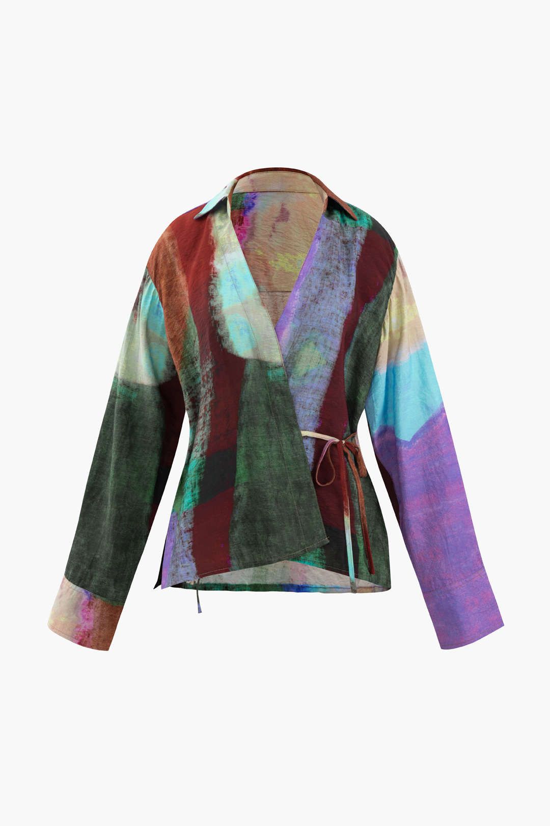 Multicolor Print Tie Detail Blouse sold by Micas