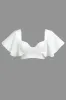 Solid Layered Ruffled Edges Bustier Crop Shortærme skjorte sold by Micas