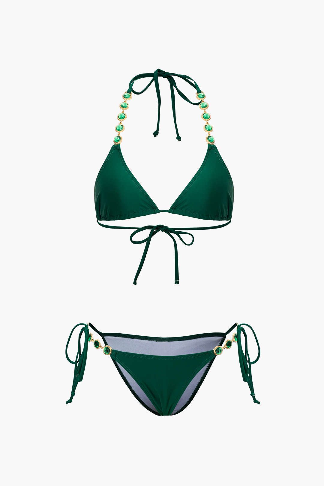 Crystal Halter Tie Side Bikini Set With Headband sold by Micas product image thumbnail 2
