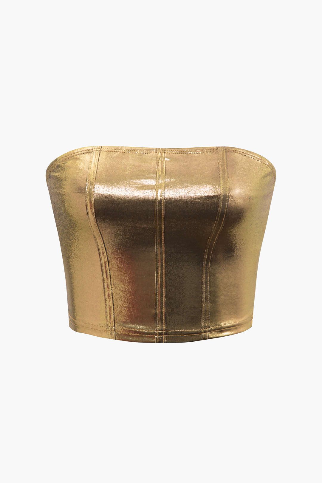 Metallic Tube Top And Asymmetric Mini Skirt Set sold by Micas product image thumbnail 2