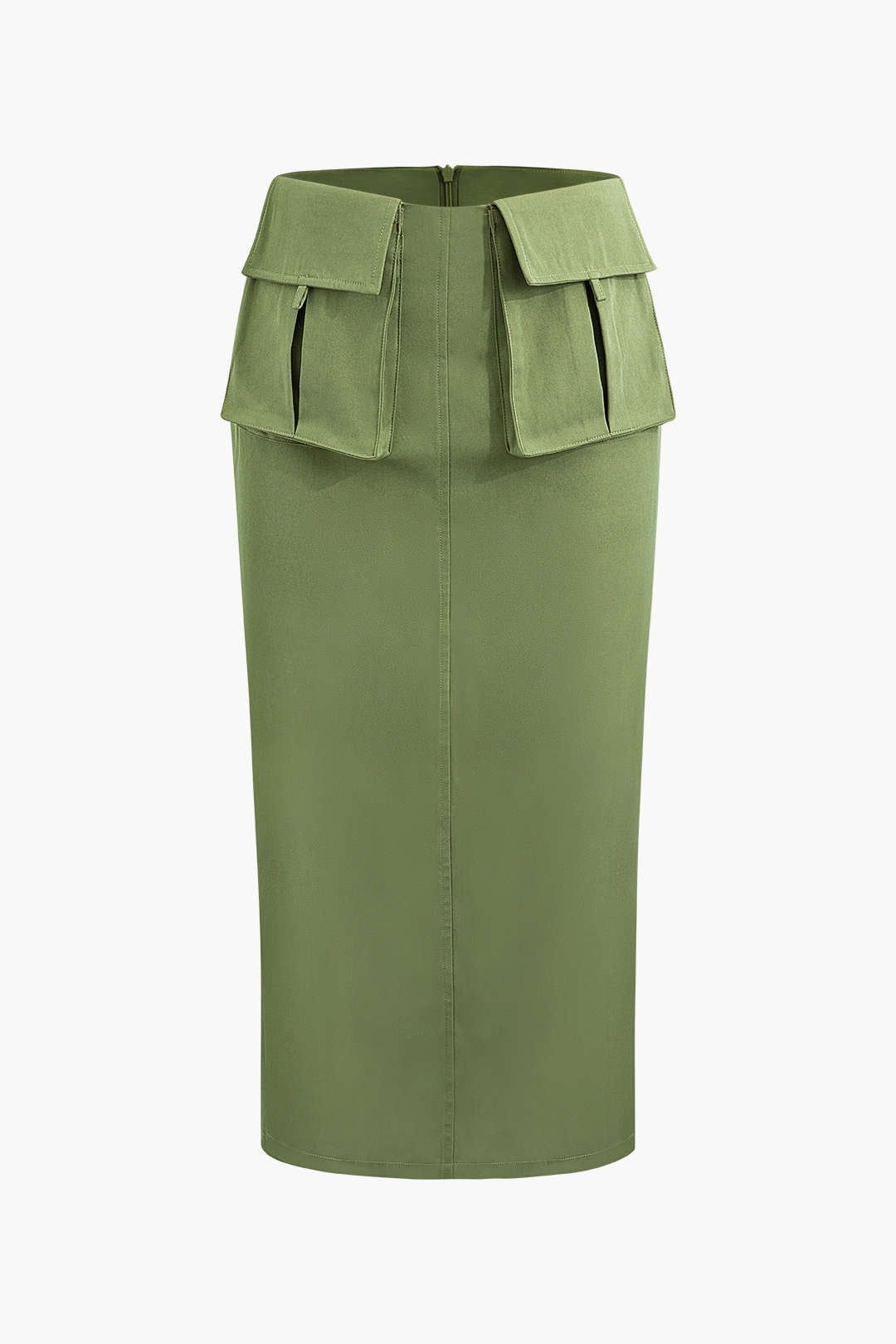 Flap Pocket Split Midi Skirt sold by Micas