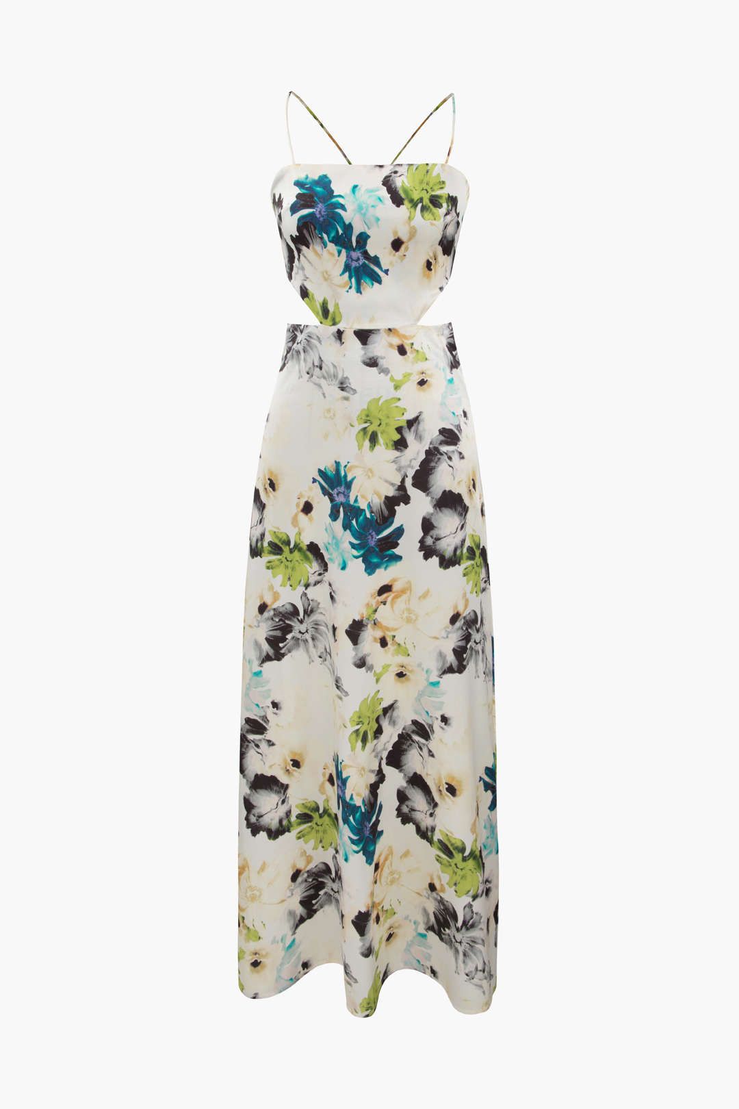 Floral Print Satin Tie Back Midi Dress sold by Micas