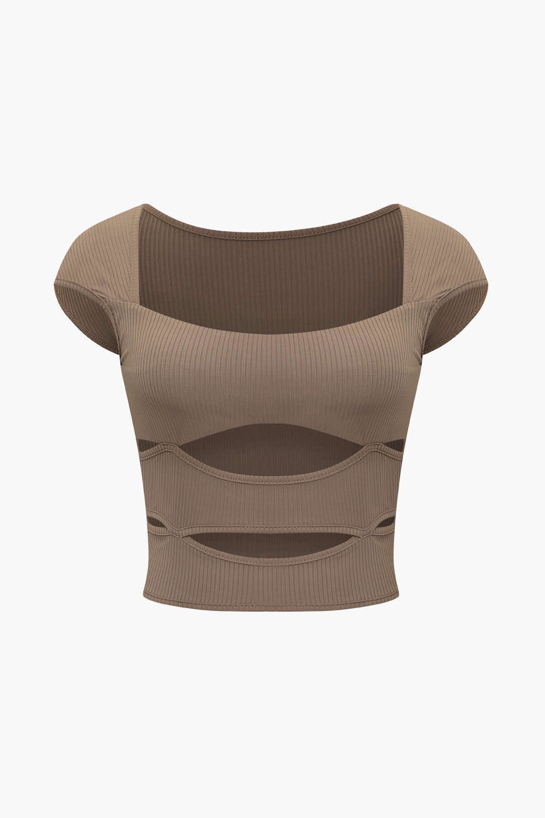 Square Neck Cut Out Crop T-Shirt sold by Micas