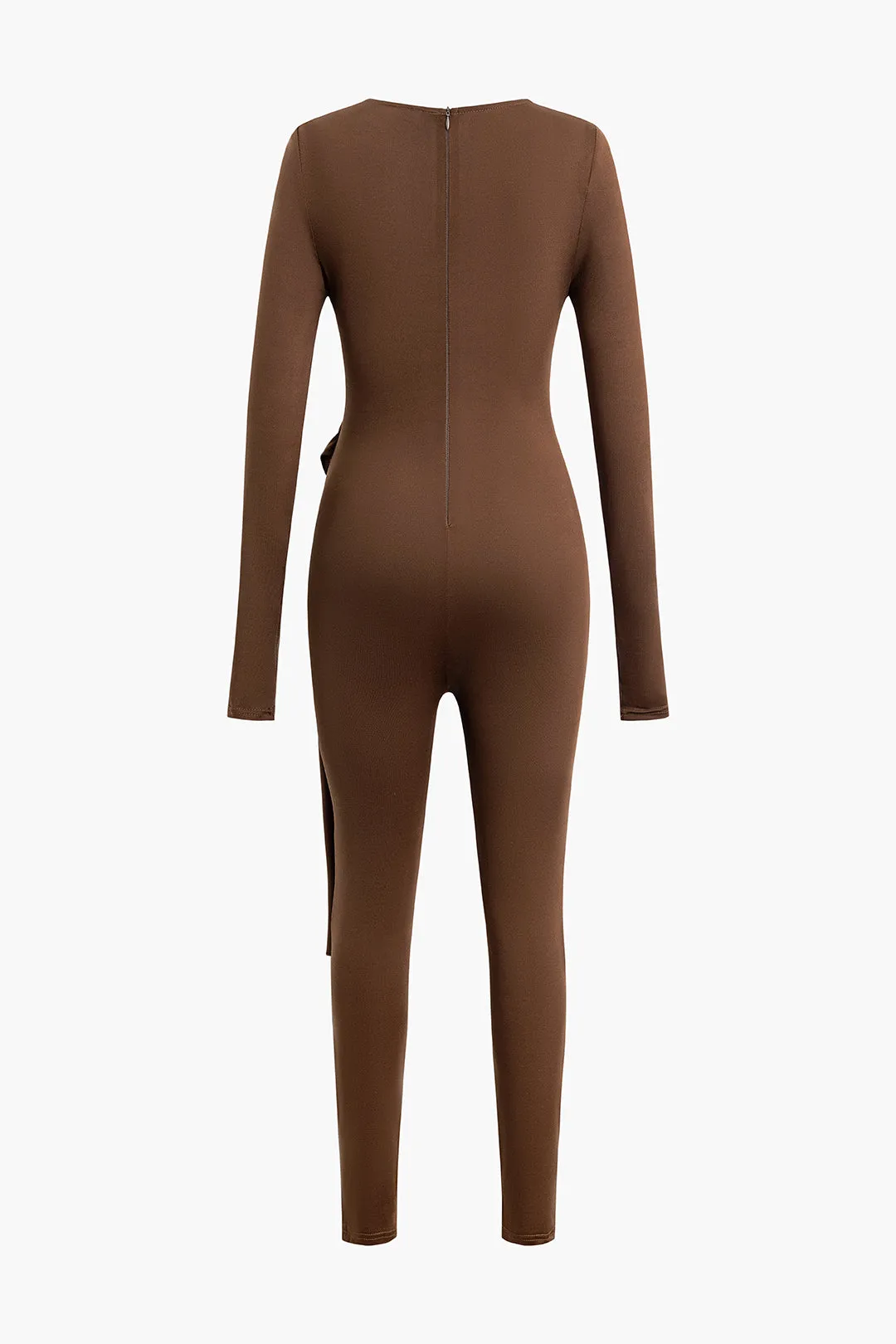 Solid Wrap Tie Long Sleeve Jumpsuit sold by Micas product image thumbnail 4