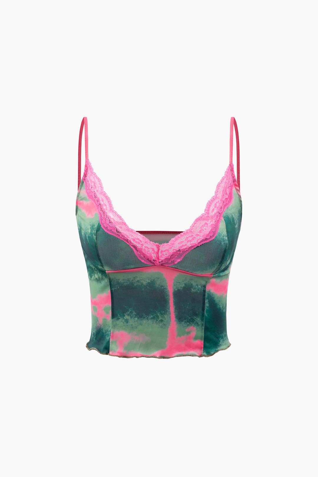 Tie Dye Lace Trim Cami Top And Mini Skirt Set sold by Micas product image thumbnail 2