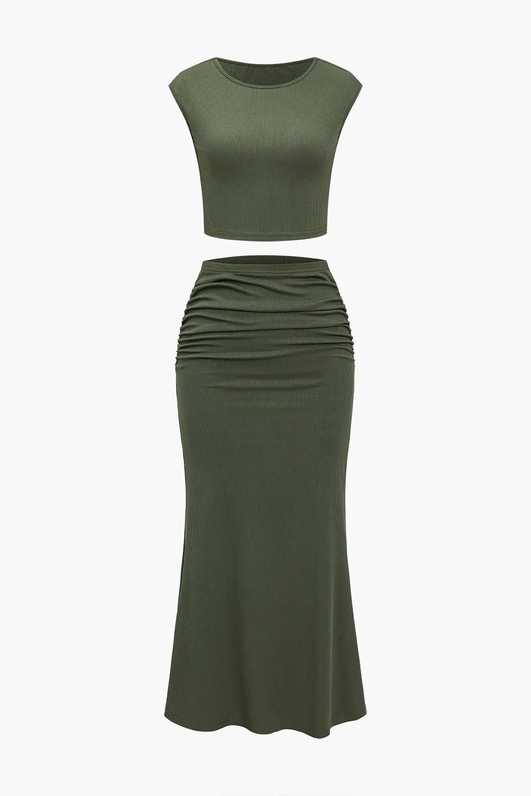 Grundlæggende solid top og maxi nederdel sold by Micas