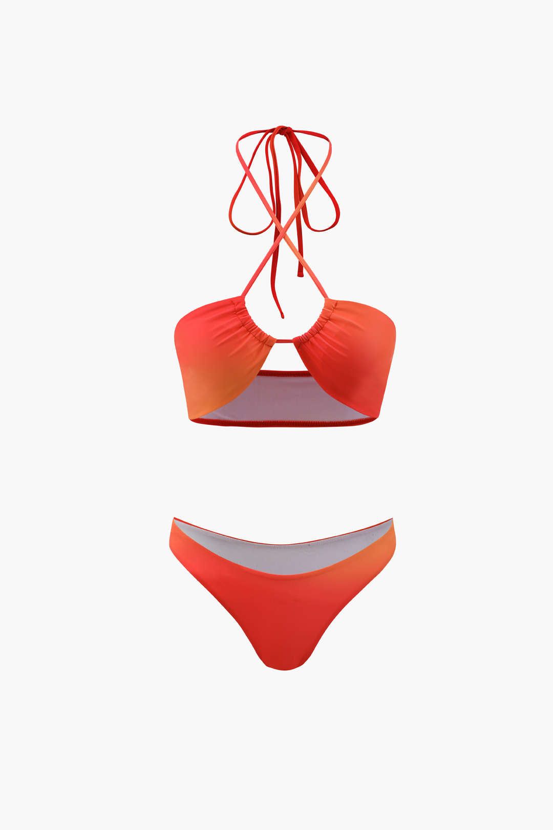 Ombre Halter Tie Bikini Swimsuit sold by Micas