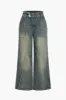 Retro Denim Washed Pocket Jeans sold by Micas
