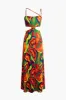 Abstract Print Ring Detail Cut Out Maxi Dress sold by Micas