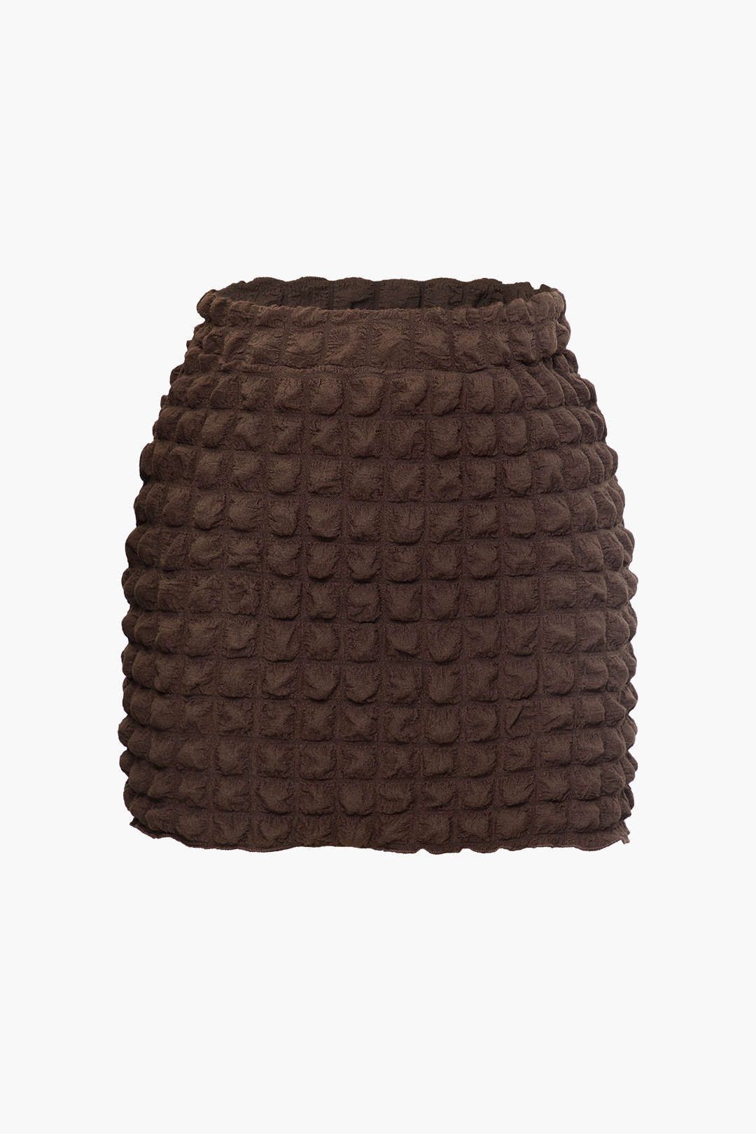 Popcorn Textured V-neck Collar Tie Front Top And Mini Skirt Set sold by Micas product image thumbnail 3