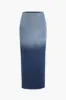Button Up Tube Top og Ombre Nederdel Denim Suit sold by Micas
