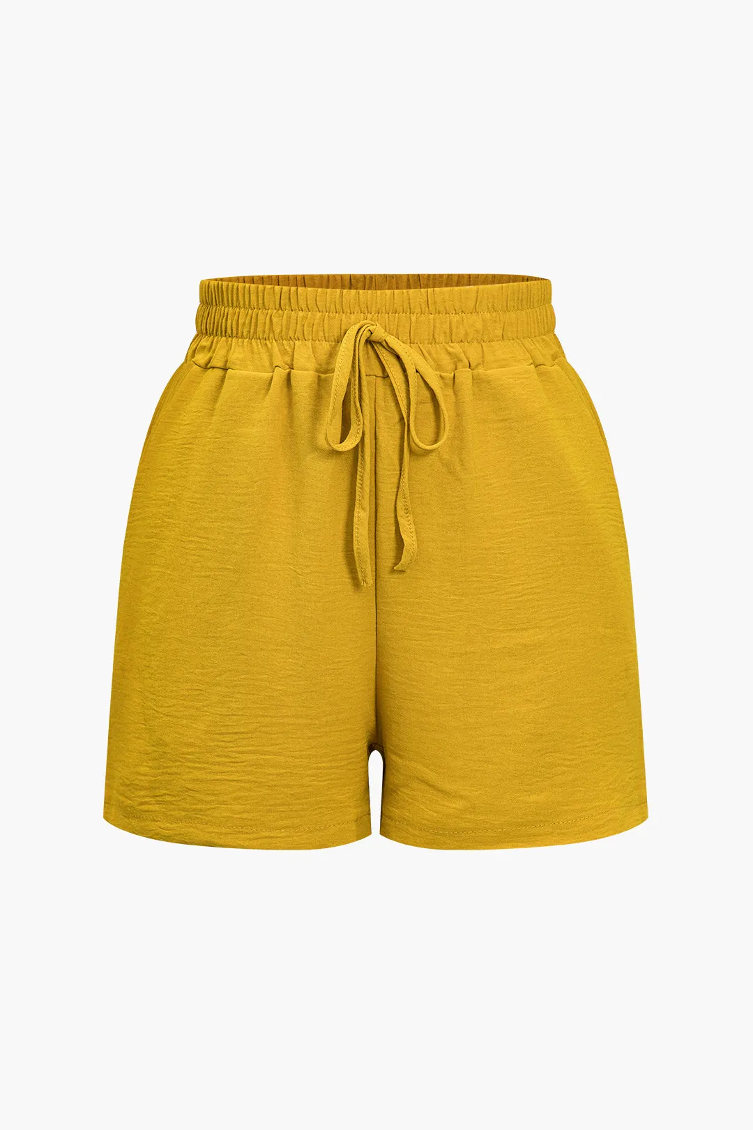 Solid afgrøde top og shorts sæt sold by Micas product image thumbnail 3