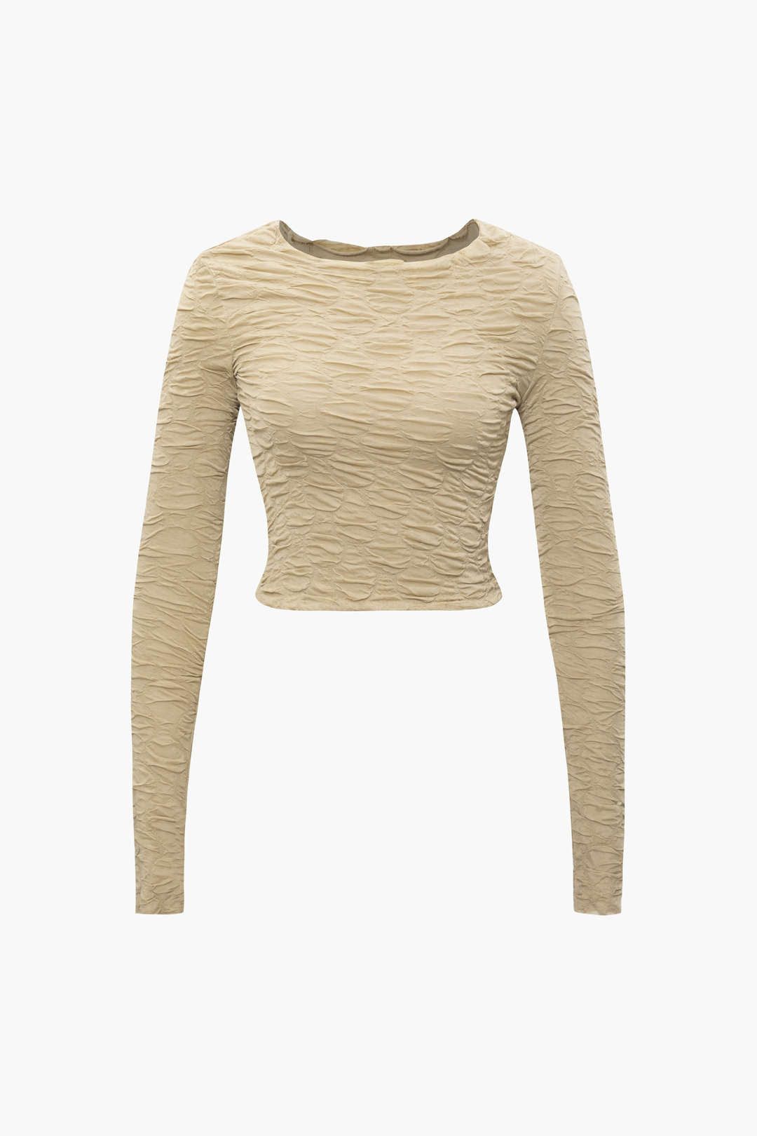 Textured Long Sleeve Crop Top And Mini Skirt Set sold by Micas product image thumbnail 2