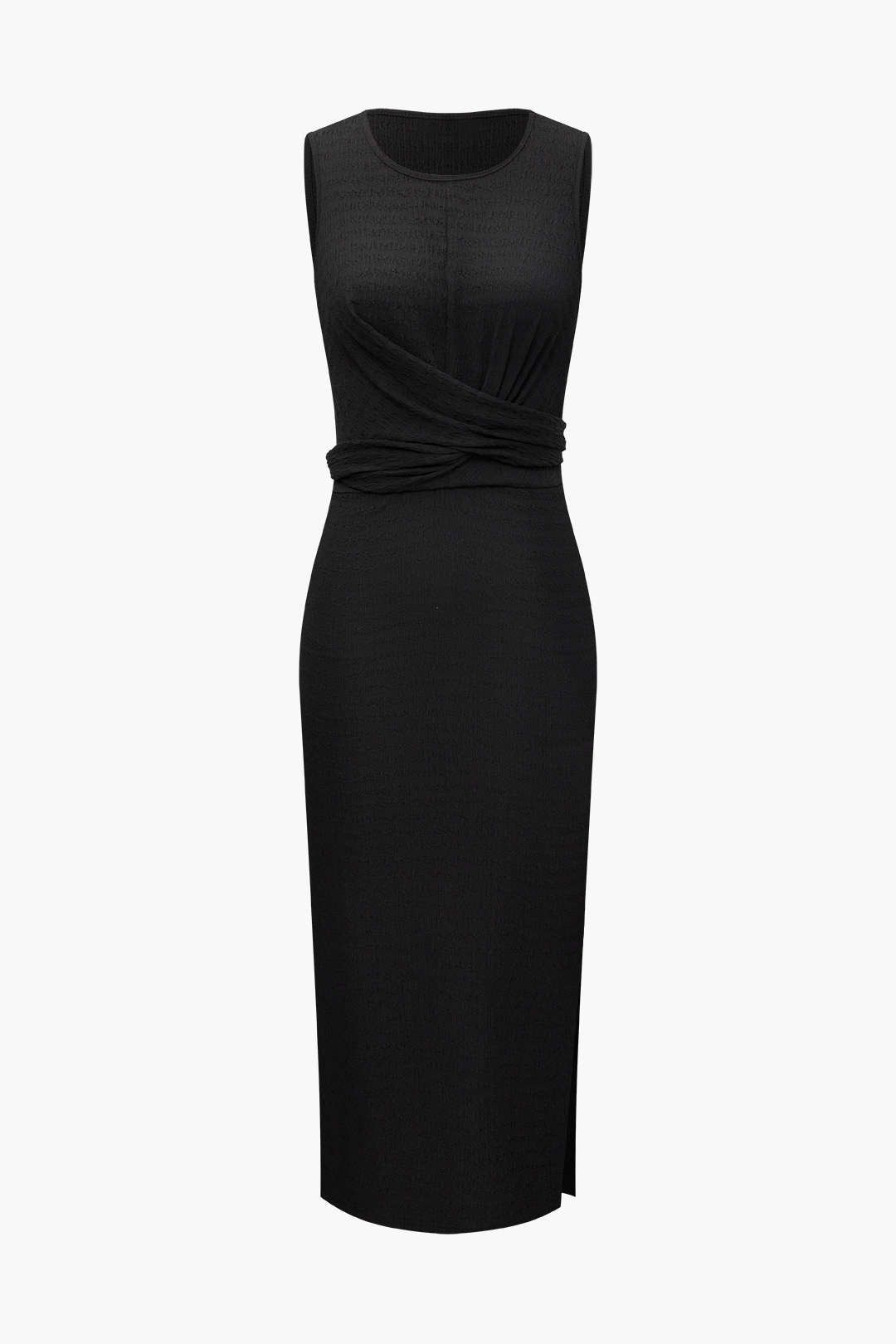 Wrap Tie Sleeveless Midi Dress sold by Micas