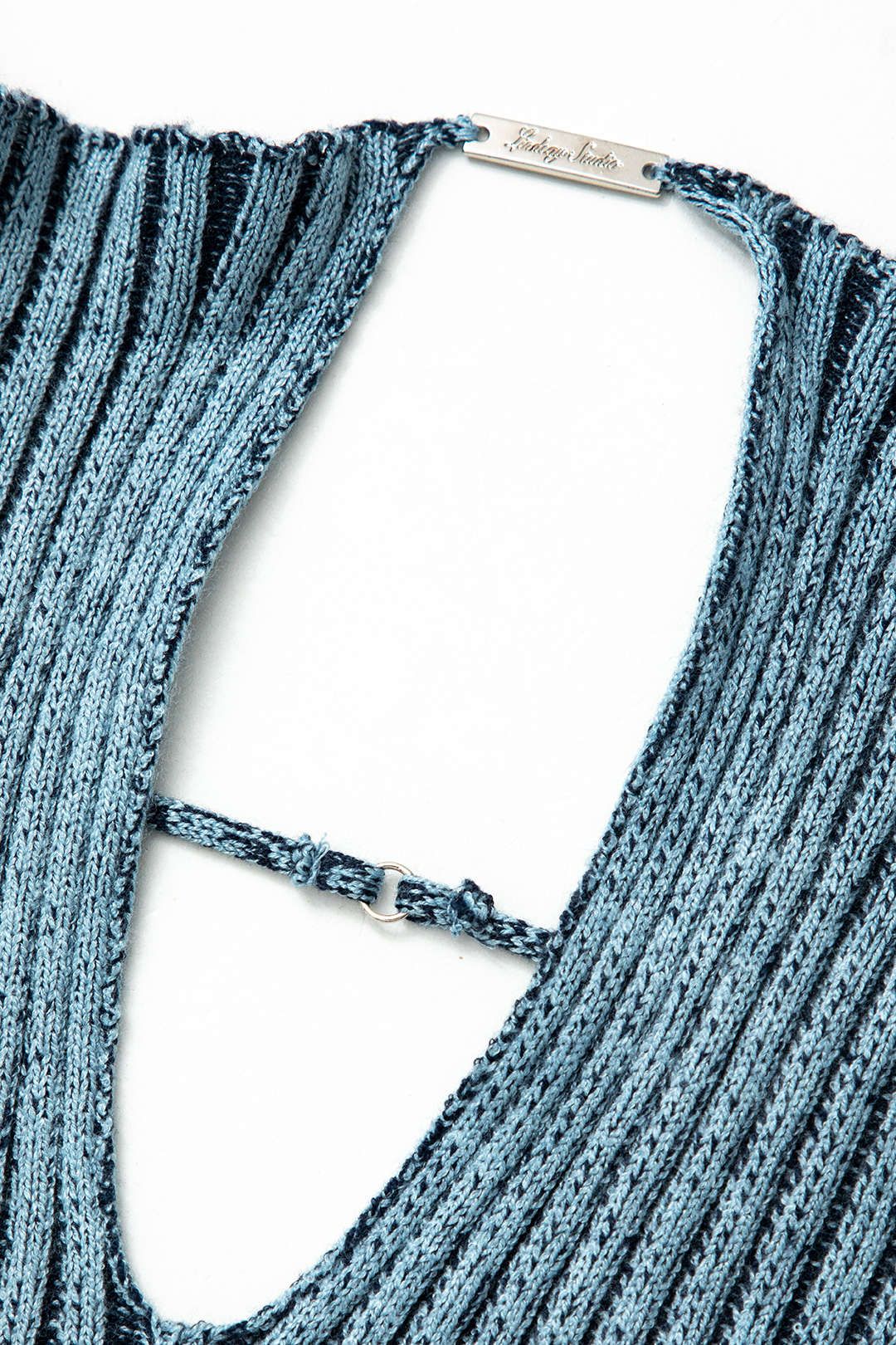 Backless Rib Knit Long Sleeve Mini Dress sold by Micas product image thumbnail 5