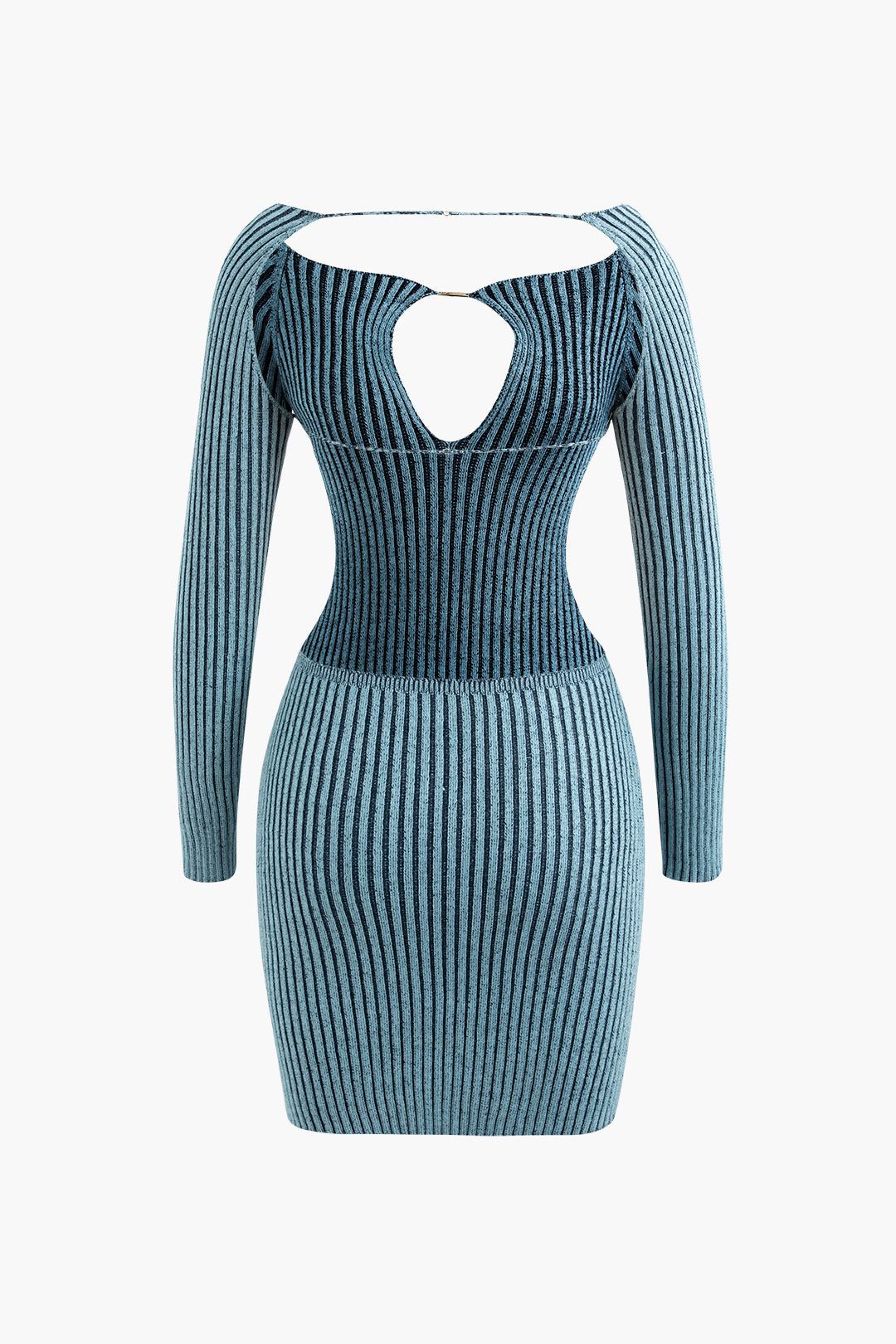 Backless Rib Knit Long Sleeve Mini Dress sold by Micas product image thumbnail 2