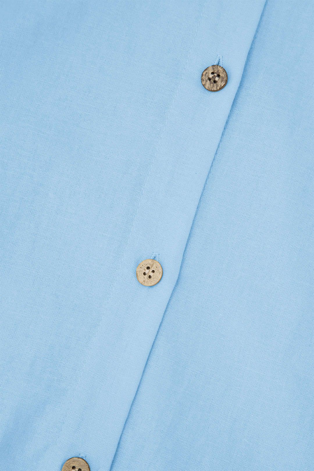 Linen-Blend Cap Sleeve Belted Maxi Shirt Dress sold by Micas product image thumbnail 3