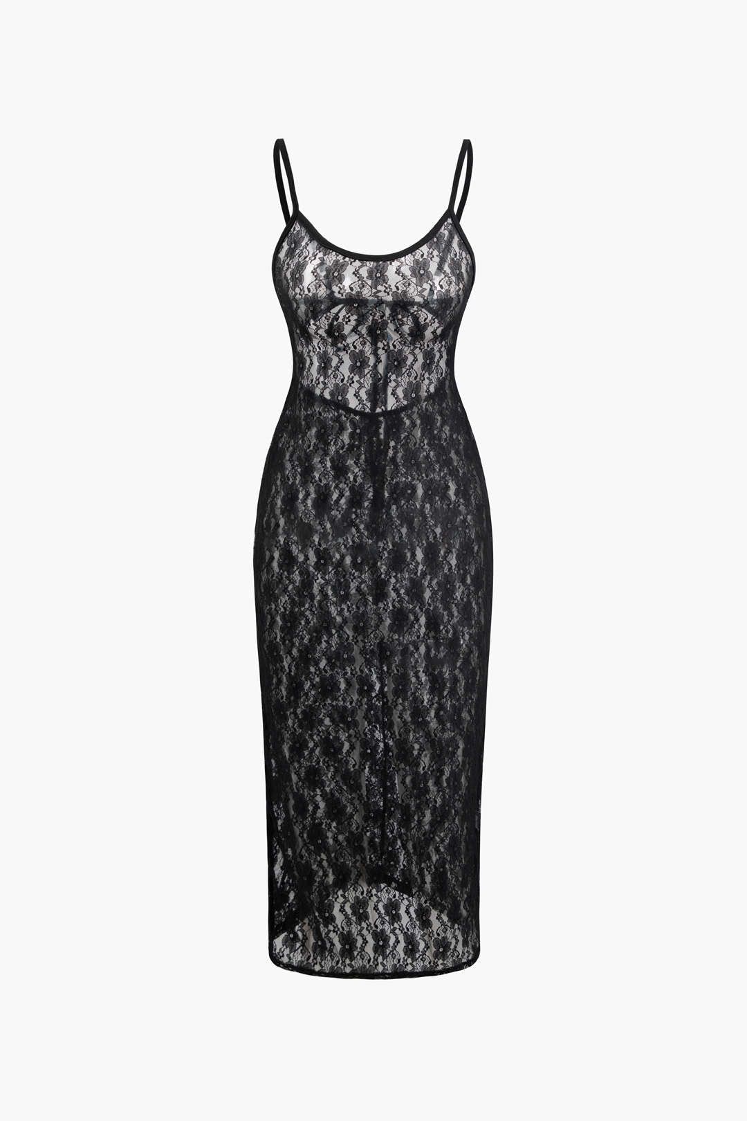 Floral Lace V-neck Cami Maxi Dress sold by Micas