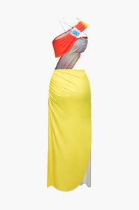 Ombre Asymmetric Cut Out Dress sold by Micas