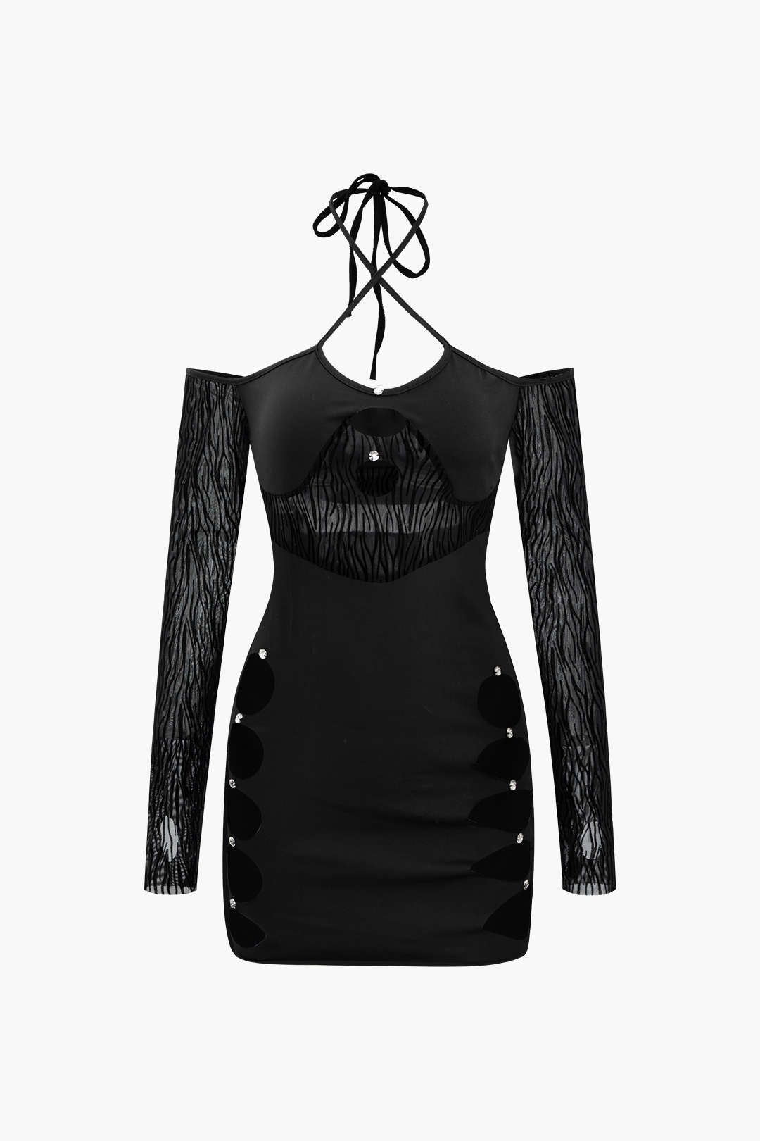 Halter Neck Off Shoulder Cut Out Bodycon Mini Dress sold by Micas