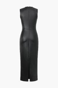 Faux Leather Sleeveless Bodycon Midi Dress sold by Micas