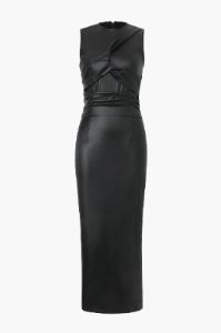 Faux Leather Sleeveless Bodycon Midi Dress sold by Micas