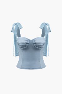 Knot Strap Ruched Bust Cami Top sold by Micas