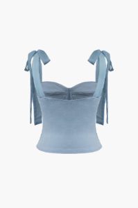Knot Strap Ruched Bust Cami Top sold by Micas