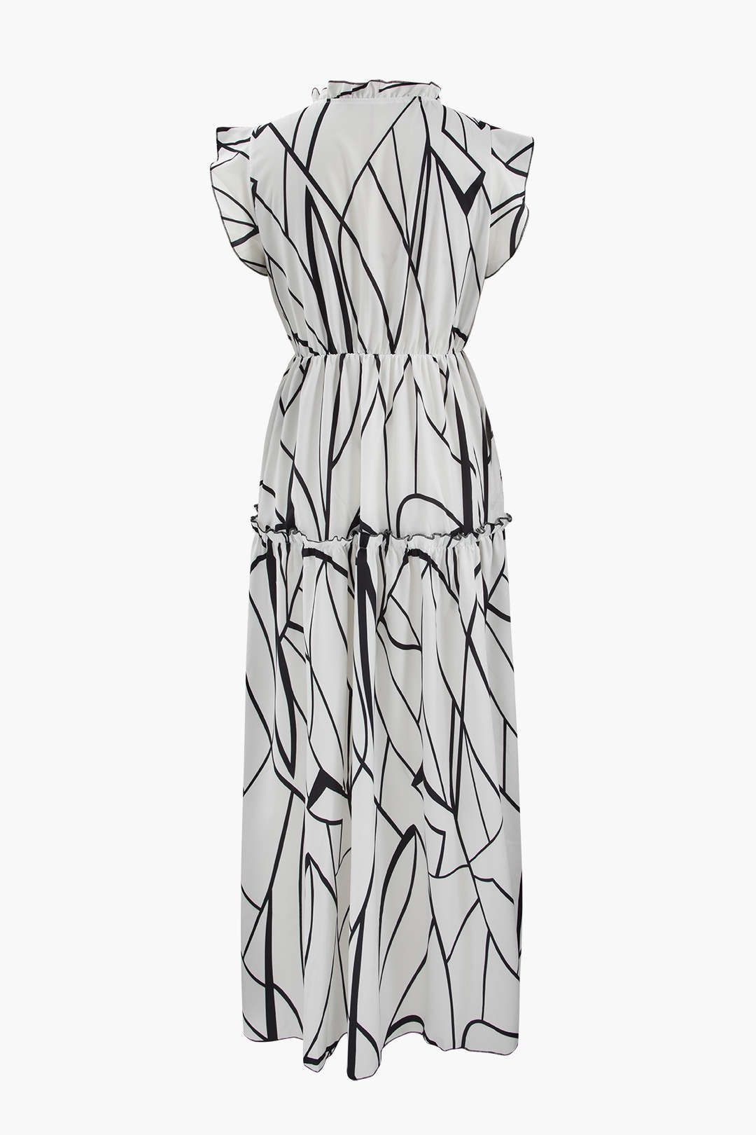 Abstract Stripe Frill Trim Maxi Dress sold by Micas product image thumbnail 2