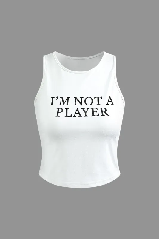 Letter Print Tank Top sold by Micas